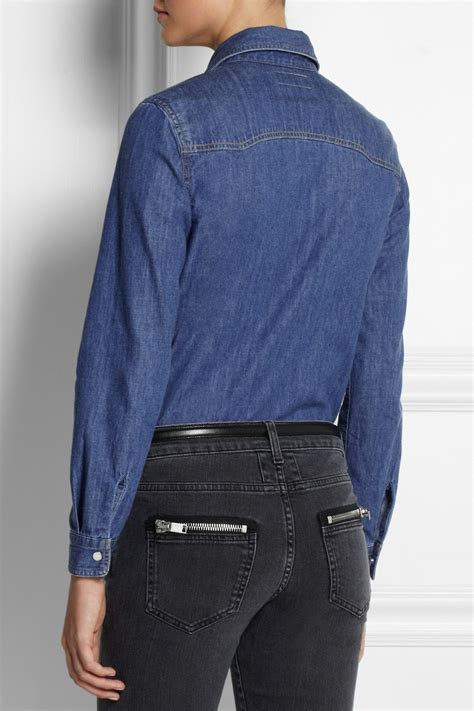 ysl shirrt|ysl denim shirt.